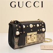 Gucci Padlock Bee Star Small Shoulder Bag 432182 Black - 3