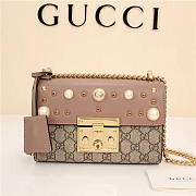 Gucci Padlock Bee Star Small Shoulder Bag 432182 Pink - 1