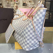 Louis Vuitton Original Neverfull N41605 White Grid With Pink - 3