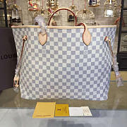 Louis Vuitton Original Neverfull N41605 White Grid With Pink - 4