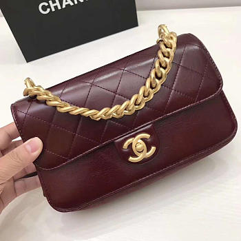 Chanel Flap Bag With Purplish Red