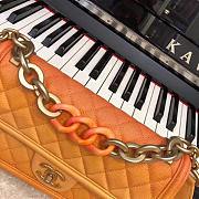  Chanel Original Large Cowskin Flap Bag With Orange 26cm - 6