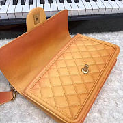  Chanel Original Large Cowskin Flap Bag With Orange 26cm - 4