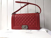 Chanel Leboy Bag Cowskin In Red With Silver Hardware - 1