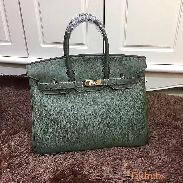 Hermes Original Togo Leather Birkin 30cm Bag In Green - 1