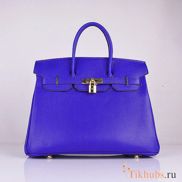 Hermes Original Togo Leather Birkin 30cm Bag In Blue - 1