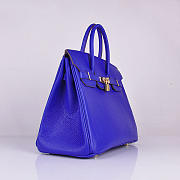 Hermes Original Togo Leather Birkin 30cm Bag In Blue - 5