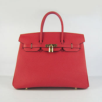 Hermes Original Togo Leather Birkin 30cm Bag In Red