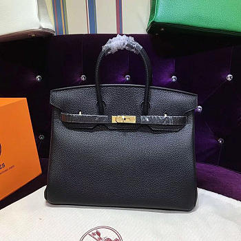 Hermes Original Togo Leather Birkin 30cm Bag In Black