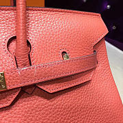 Hermes Original Togo Leather Birkin 30cm Bag In Coral - 6