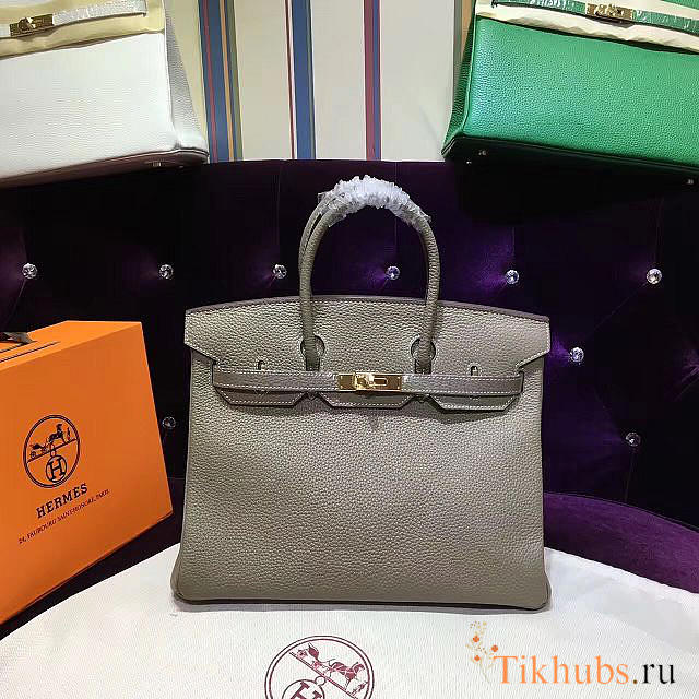 Hermes Original Togo Leather Birkin 30cm Bag In Gray - 1