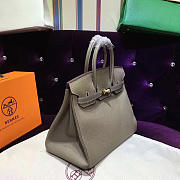 Hermes Original Togo Leather Birkin 30cm Bag In Gray - 5