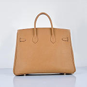 Hermes Original Togo Leather Birkin 30cm Bag In Light Coffee - 3