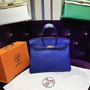 Hermes Original Togo Leather Birkin 30cm Bag In Dark Blue - 1