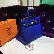 Hermes Original Togo Leather Birkin 30cm Bag In Dark Blue - 4