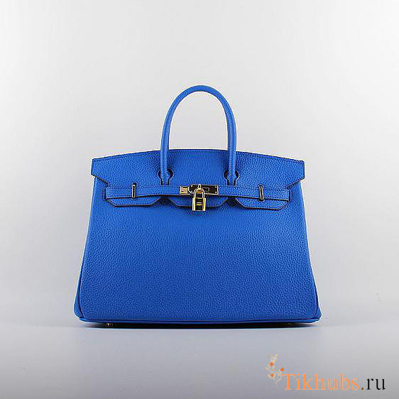 modishbag Hermes Original Togo Leather Birkin 30cm Bag In Royal Blue - 1