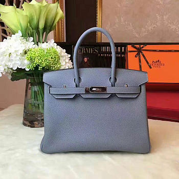 modishbag Hermes Original Togo Leather Birkin 30cm Bag In Light Blue