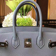 modishbag Hermes Original Togo Leather Birkin 30cm Bag In Light Blue - 2