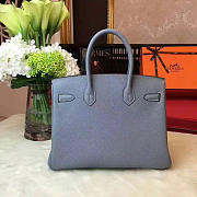 modishbag Hermes Original Togo Leather Birkin 30cm Bag In Light Blue - 6