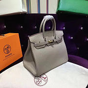  modishbag Hermes Original Togo Leather Birkin 30cm Bag In Light Gray - 2