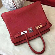 modishbag Hermes Original Togo Leather Birkin 30cm Bag In Wine Red - 5