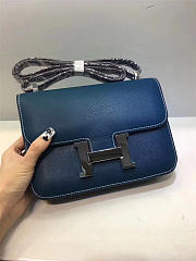 Hermes Epsom Leather Constance Bag In Dark Blue - 2