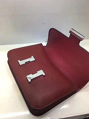 Hermes Epsom Leather Constance Bag In Wine Red - 4