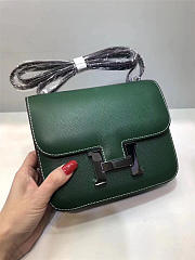 Hermes Epsom Leather Constance Bag In Green - 1