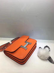 Hermes Epsom Leather Constance Bag In Orange - 3