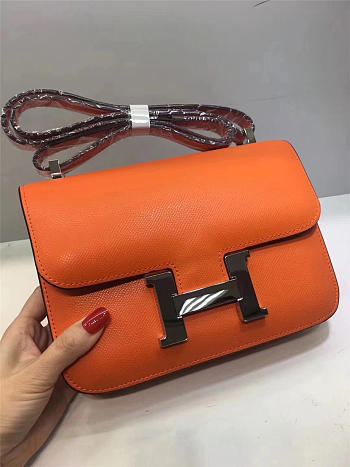 Hermes Epsom Leather Constance Bag In Orange