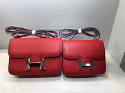 Hermes Epsom Leather Constance Bag In Red - 5