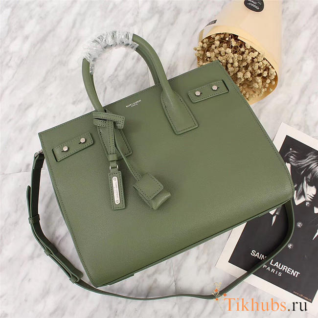 YSL Original Leather Women Handbag Green - 1