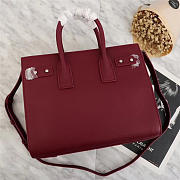 YSL Original Leather Women Handbag Wine Red - 3