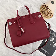 YSL Original Leather Women Handbag Wine Red - 2