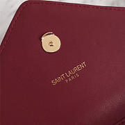 YSL Leather 26cm Shoulder Bag Golden Chain 26596 Wine Red - 3