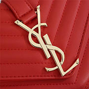 YSL Leather 26cm Shoulder Bag Golden Chain 26596 Red - 5