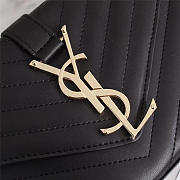 YSL Leather 26cm Shoulder Bag Golden Chain 26596 Black - 4