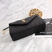 YSL Original Leather 26cm Shoulder Bag Golden Chain 26595 Black - 4