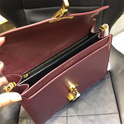 YSL 532750 Cassandra Monogram Clasp Smooth Leather Bag Wine Red - 2