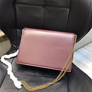 YSL 532750 Cassandra Monogram Clasp Smooth Leather Bag Wine Red - 6