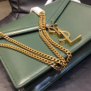 YSL 532750 Cassandra Monogram Clasp Smooth Leather Bag Green - 2