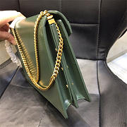 YSL 532750 Cassandra Monogram Clasp Smooth Leather Bag Green - 6