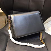 YSL 532750 Cassandra Monogram Clasp Smooth Leather Bag Black - 3