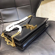 YSL 532750 Cassandra Monogram Clasp Smooth Leather Bag Black - 5