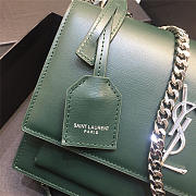 YSL Monogram Sunset Leather Crossbody Bag 442906 Green - 6