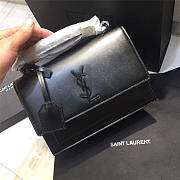 YSL Monogram Sunset Leather Crossbody Bag 442906 Black - 3