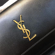 YSL Monogram Sunset Leather Crossbody Bag 442906 Black With Gold Hardware - 6