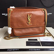 YSL Monogram Shoulder Bag In Brown - 1