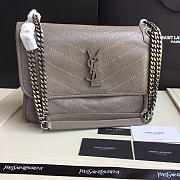 YSL Monogram Shoulder Bag In Gray - 5