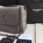 YSL Monogram Shoulder Bag In Gray - 3